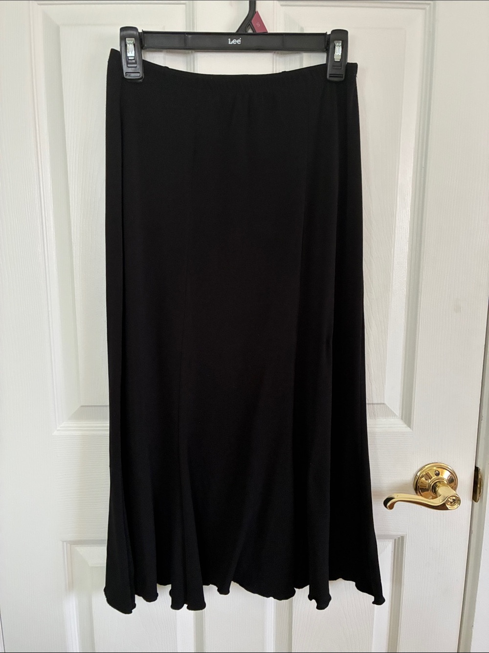Vintage Briggs New York Petite Black Modi Skirt with Fluid Drape